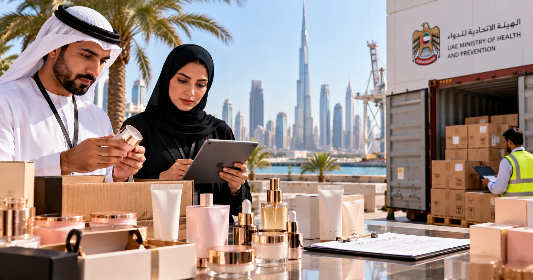 استيراد مستحضرات التجميل إلى الإمارات: التحقق من المورد والتسجيل قبل الشحن